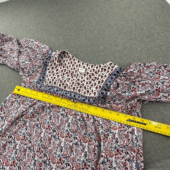 GAP Cottage Core‎ Blouse Long Balloon Sleeve Medium Paisley Top Relaxed Fit - Picture 7 of 11